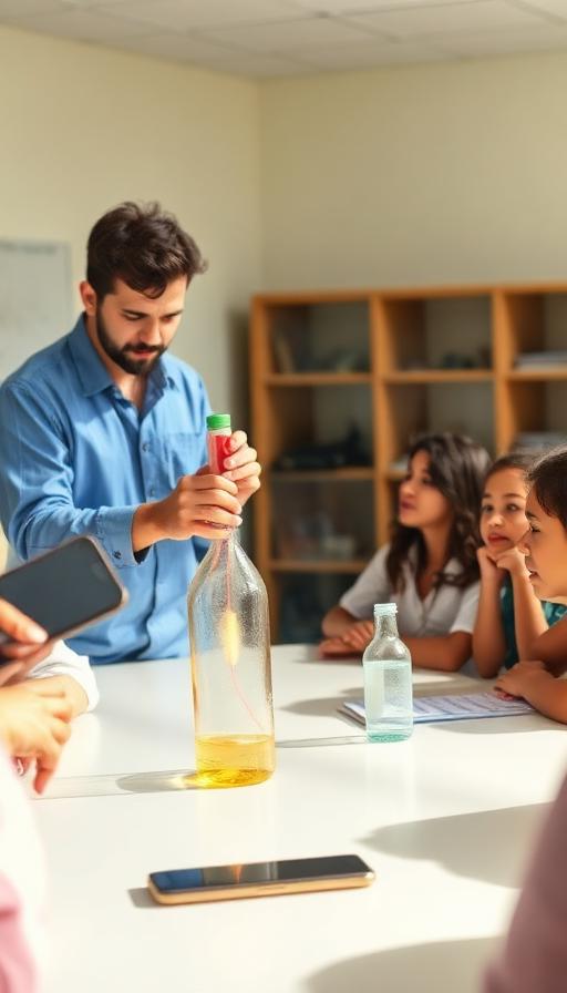 Professor de física aplicando dinâmica